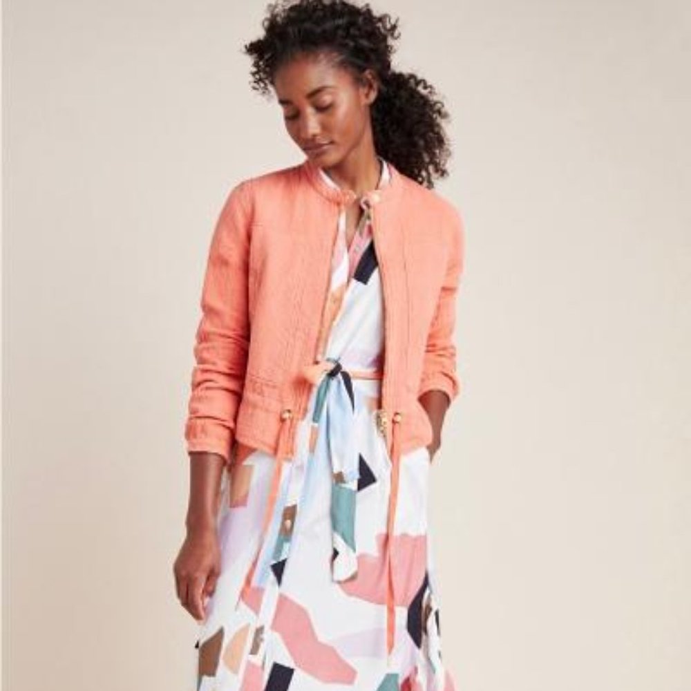 Anthropologie Orange Joyce Moto Jacket
